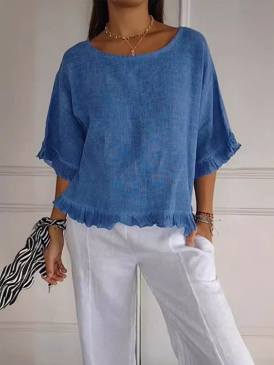 Hensley - Elegant V-Neck Blouse