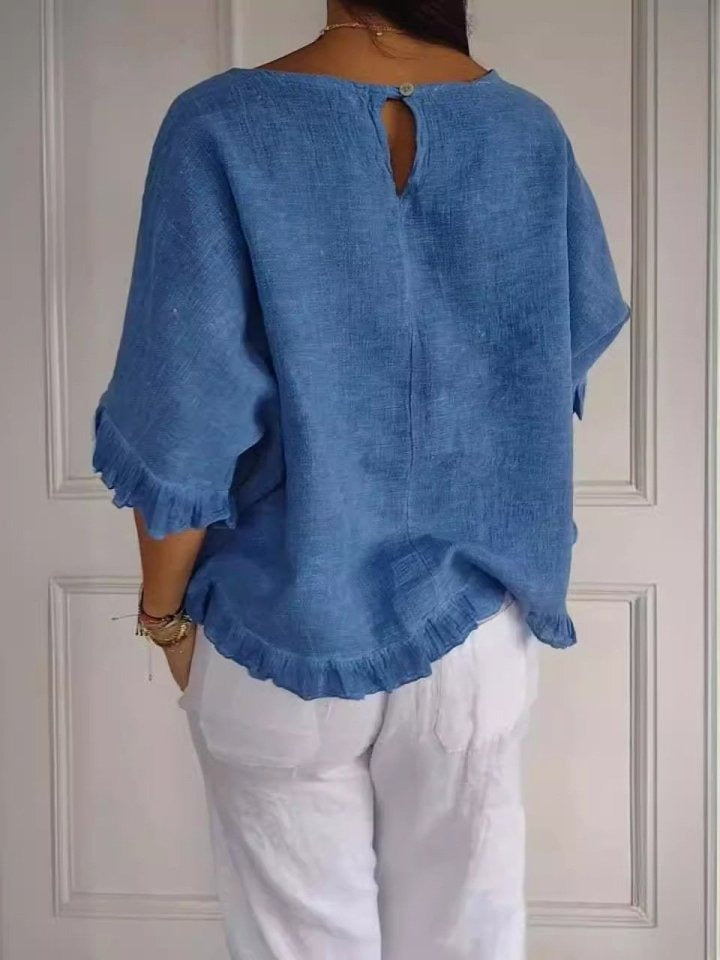 Hensley - Elegant V-Neck Blouse