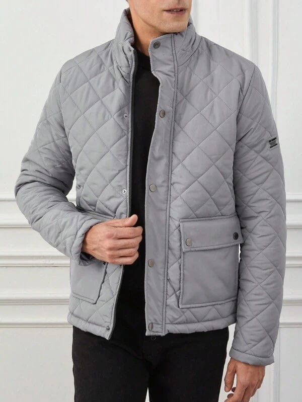 Men's Quilted Puffer Jacket - Insulated Winter Outerwear