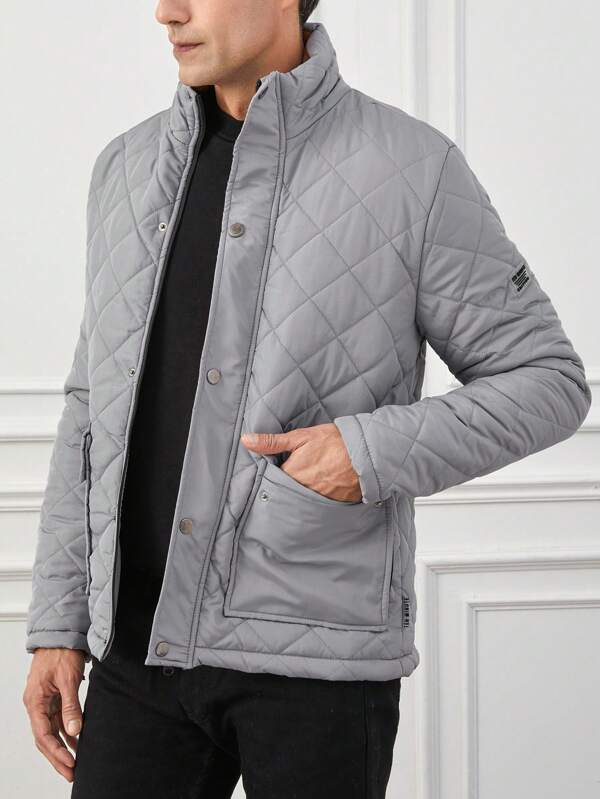 Men's Quilted Puffer Jacket - Insulated Winter Outerwear