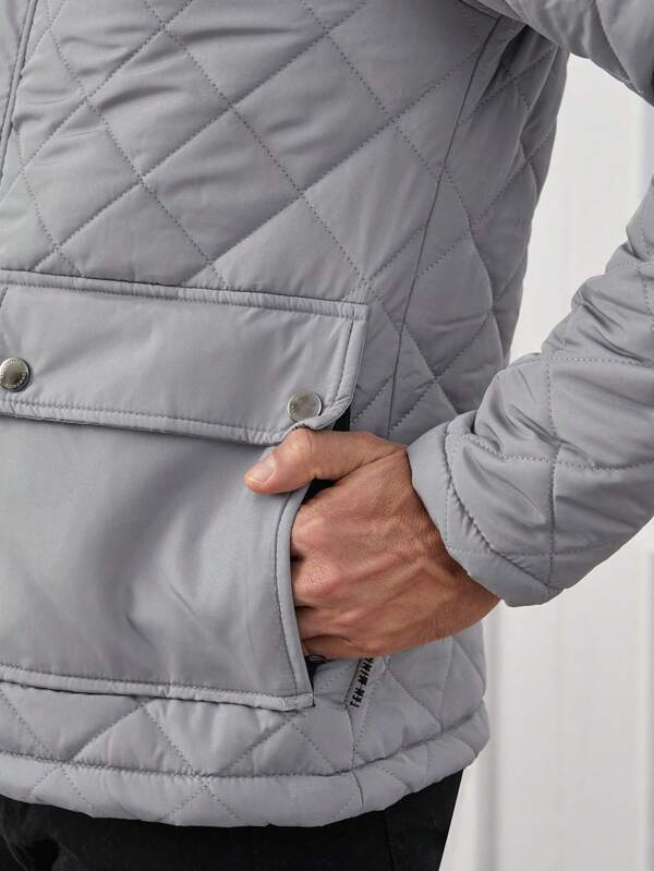 Men's Quilted Puffer Jacket - Insulated Winter Outerwear