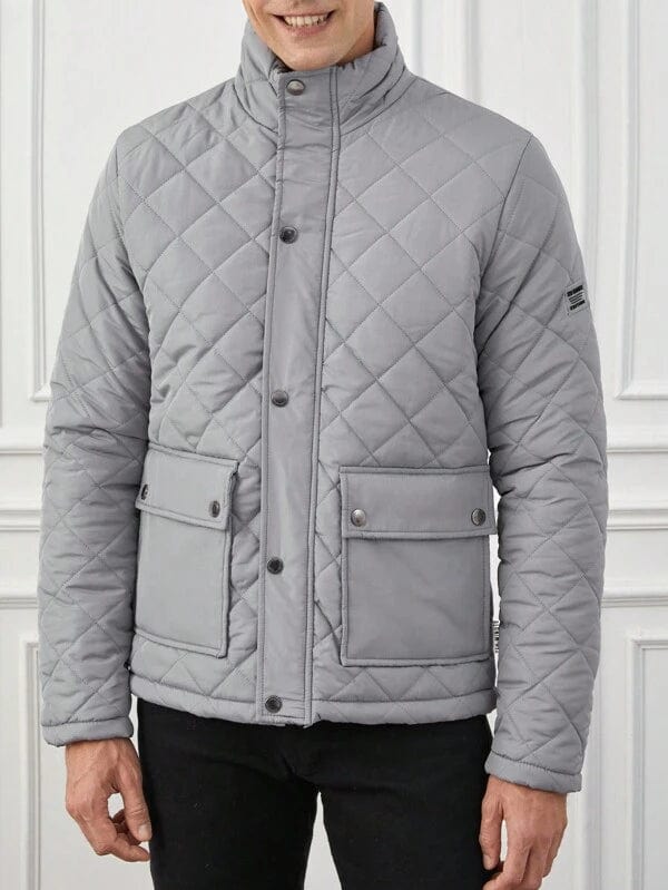 Men's Quilted Puffer Jacket - Insulated Winter Outerwear