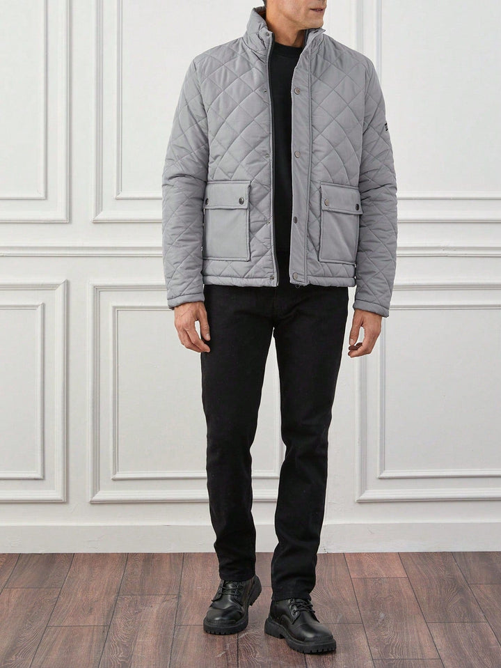 Men's Quilted Puffer Jacket - Insulated Winter Outerwear