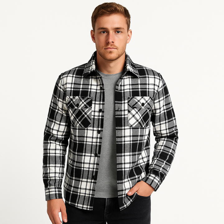 Men's Quilted Shirt Jacket for Outdoor Layering and Style