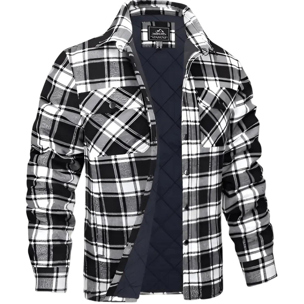 Men's Quilted Shirt Jacket for Outdoor Layering and Style