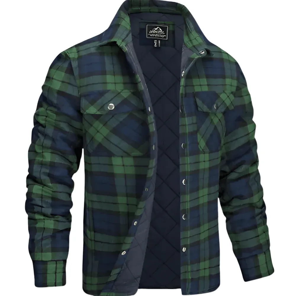 Men's Quilted Shirt Jacket for Outdoor Layering and Style