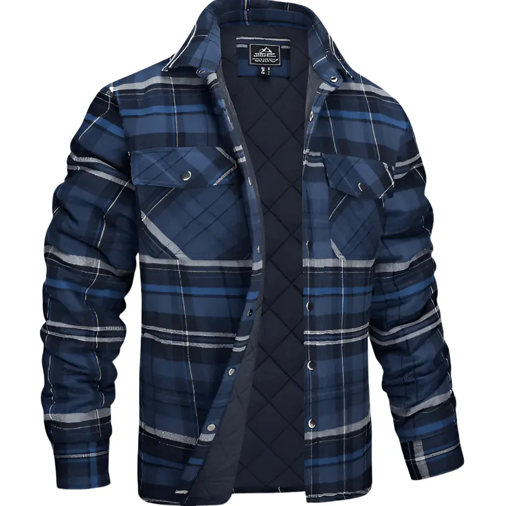 Men's Quilted Shirt Jacket for Outdoor Layering and Style