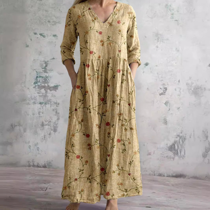 Carla | Summer Dress with V-Neck and Floral Pattern