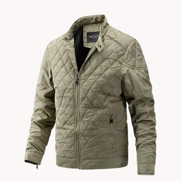 Men's Quilted Biker Jacket for Cold Weather Style