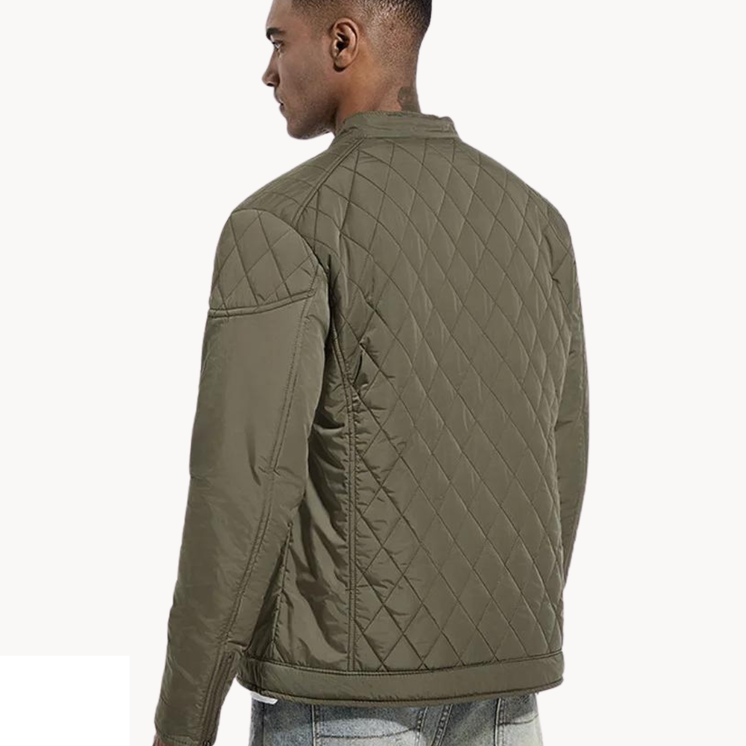 Men's Quilted Biker Jacket for Cold Weather Style