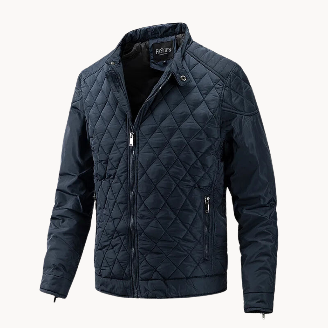 Men's Quilted Biker Jacket for Cold Weather Style