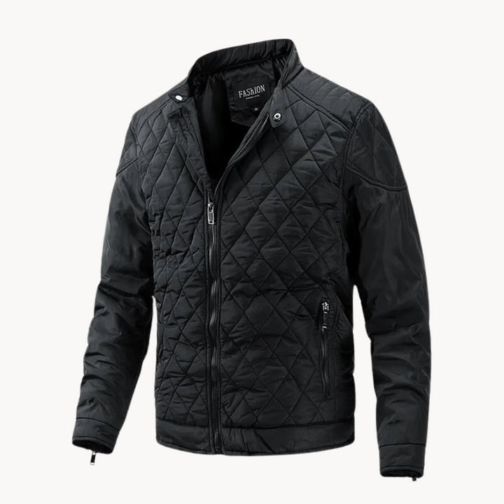 Men's Quilted Biker Jacket for Cold Weather Style