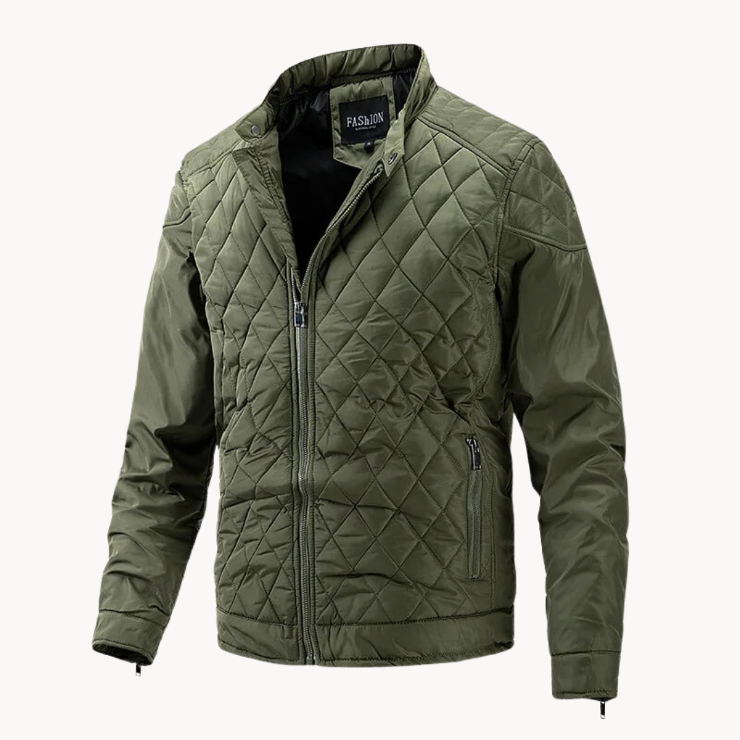 Men's Quilted Biker Jacket for Cold Weather Style