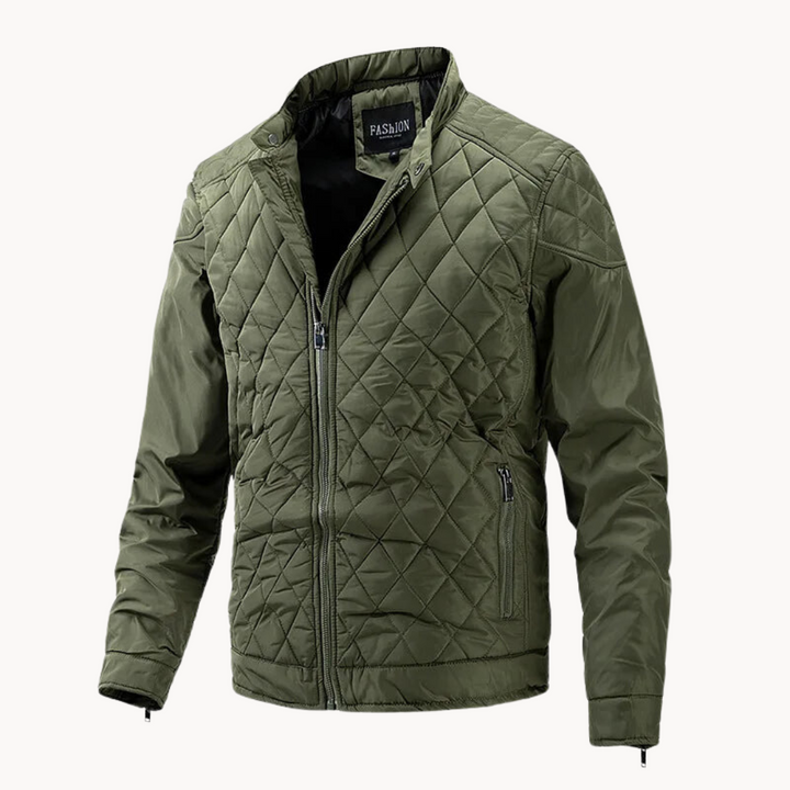 Men's Quilted Biker Jacket for Cold Weather Style