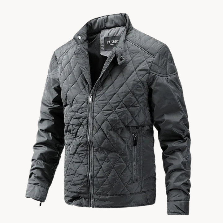 Men's Quilted Biker Jacket for Cold Weather Style