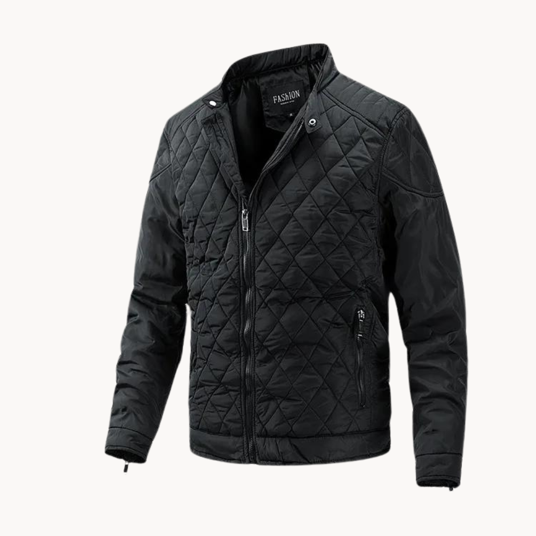 Men's Quilted Biker Jacket for Cold Weather Style