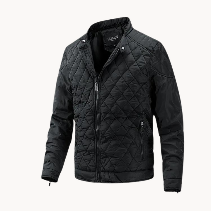 Men's Quilted Biker Jacket for Cold Weather Style